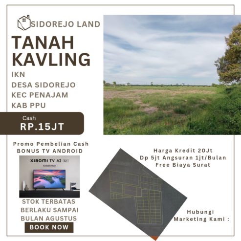 Tanah kavling sidorejo
